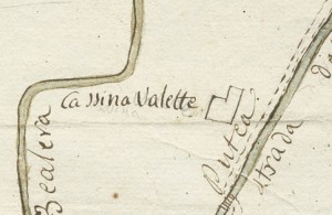 Cascina Le Vallette. Disegno del corso della bealera Putea, s.d. © Archivio Storico della Città di Torino