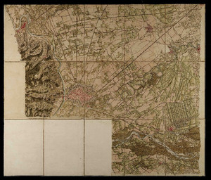 Carta topografica del 1760 in cui si nota il tracciato della strada della Venaria poi nota nell’Ottocento come strada provinciale di Lanzo. ©Archivio di Stato Torino.