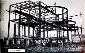 L’edificio del Dopolavoro Snos in costruzione dal Bollettino tecnico Savigliano, maggio-dicembre 1933.