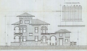 Facciata est - progetto edilizio Frapolli (ASCT, PE I cat. 1913/714)