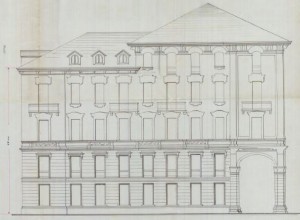 Facciata verso via Legnano - progetto edilizio casa Boffa/Fenoglio (ASCT, PE I cat. 1901/194)