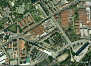 Magazzino del Genio Militare. Fotografia aerea dell’area adibita a magazzino del Genio militare.
