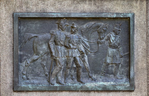 Alfonso Balzico, Monumento a Massimo d’Azeglio, 1867-73 (bassorilievo raffigurante il ferimento di Massimo d’Azeglio nella battaglia di Vicenza). Fotografia di Mattia Boero, 2010. © MuseoTorino. 