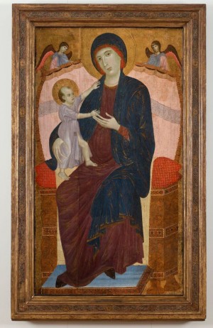 Duccio di Buoninsegna, Madonna con il Bambino in trono e angeli, 1280 – 1285 circa, tempera su tavola. Torino, Musei Reali - Galleria Sabauda