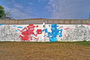 Ufo5, The battle of the walls, 2016, giardinetti dell'ex cascina Marchesa, via Cigna. Fotografia di Roberto Cortese, 2017 © Archivio Storico della Città di Torino