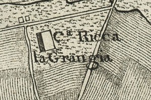 Cascina La Grangia, Grange. Carta topografica dimostrativa dei contorni della Città di Torino, 1785. © Archivio Storico della Città di Torino