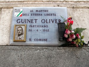 Lapide dedicata a Oliver Guinet