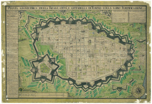 Pianta geometrica della reale città, e cittadella di Torino colla loro fortificazione (Galletti, 1790)