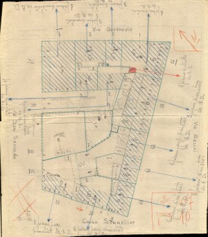 Bombardamenti aerei. Censimento edifici danneggiati o distrutti. ASCT Fondo danni di guerra inv. 407 cart. 7 fasc. 43. © Archivio Storico della Città di Torino 