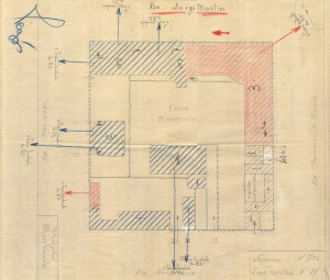 Bombardamenti aerei. Censimento edifici danneggiati o distrutti. ASCT Fondo danni di guerra inv. 754 cart. 15 fasc. 35. © Archivio Storico della Città di Torino