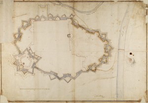 Sèbastien Le Preste de Vauban. Ipotesi di progetto per il fronte est delle fortificazioni. AST, Carte topografiche per A e B. © Archivio di Stato di Torino