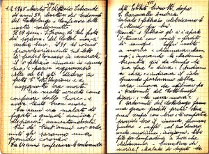 Diario dell’Istituto Lorenzo Prinotti, 1945. ASCT, Fondo Prinotti cart. 31 fasc. 11, 10, pp. 110-111. © Archivio Storico della Città di Torino