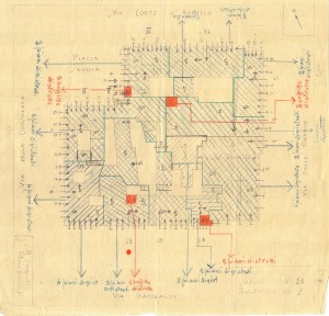 Bombardamenti aerei. Censimento edifici danneggiati o distrutti. ASCT Fondo danni di guerra inv. 28 cart. 1 fasc. 28. © Archivio Storico della Città di Torino