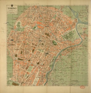 Pianta di Torino, 1950 circa, ed. Vallardi. Biblioteca civica centrale, Cartografico  3/4.32.01 © Biblioteche civiche torinesi