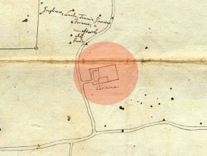 Cascina Il Tarino. Planimetria dei territori tra Torino e Beinasco, 1740-1742. © Archivio Storico della Città di Torino