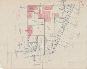 Bombardamenti aerei. Censimento edifici danneggiati o distrutti. ASCT Fondo danni di guerra inv. 1387 cart. 28 fasc. 15. © Archivio Storico della Città di Torino