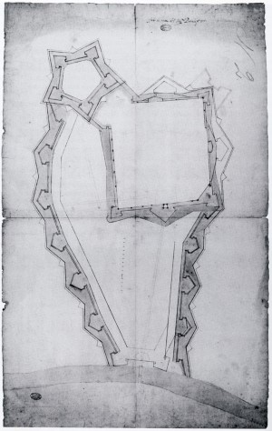 Progetto per le nuove fortificazioni di Torino attribuibile ad Ascanio Vitozzi, ca. 1612. © Archivio di Stato di Torino, Ministero di Guerra e Marina.