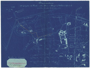 Progetto del Ponte Carlo Emanuele III redatto nel 1889 dalla Savigliano e presentato dal Circolo Valdocco al Comune. © Archivio Storico della Città di Torino