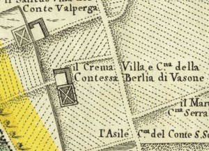 Cascina Crema. Amedeo Grossi, Carta Corografica dimostrativa del territorio della Città di Torino, 1791, © Archivio Storico della Città di Torino