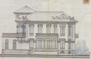 Facciata laterale - progetto edilizio casa Raby/Fenoglio (ASCT, PE I cat. 1901/68)
